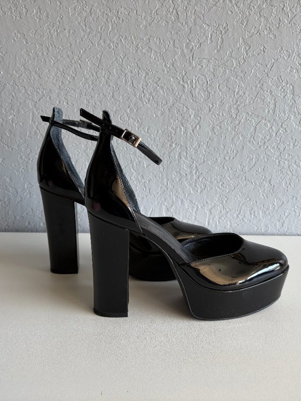 Marc Fisher Patent Leather Ankle Strap Platform Pumps